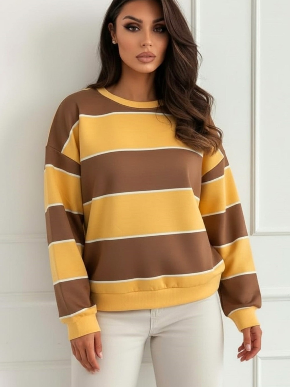 SAVI STRIPE OVERSIZED SWEATSHIRT TOP